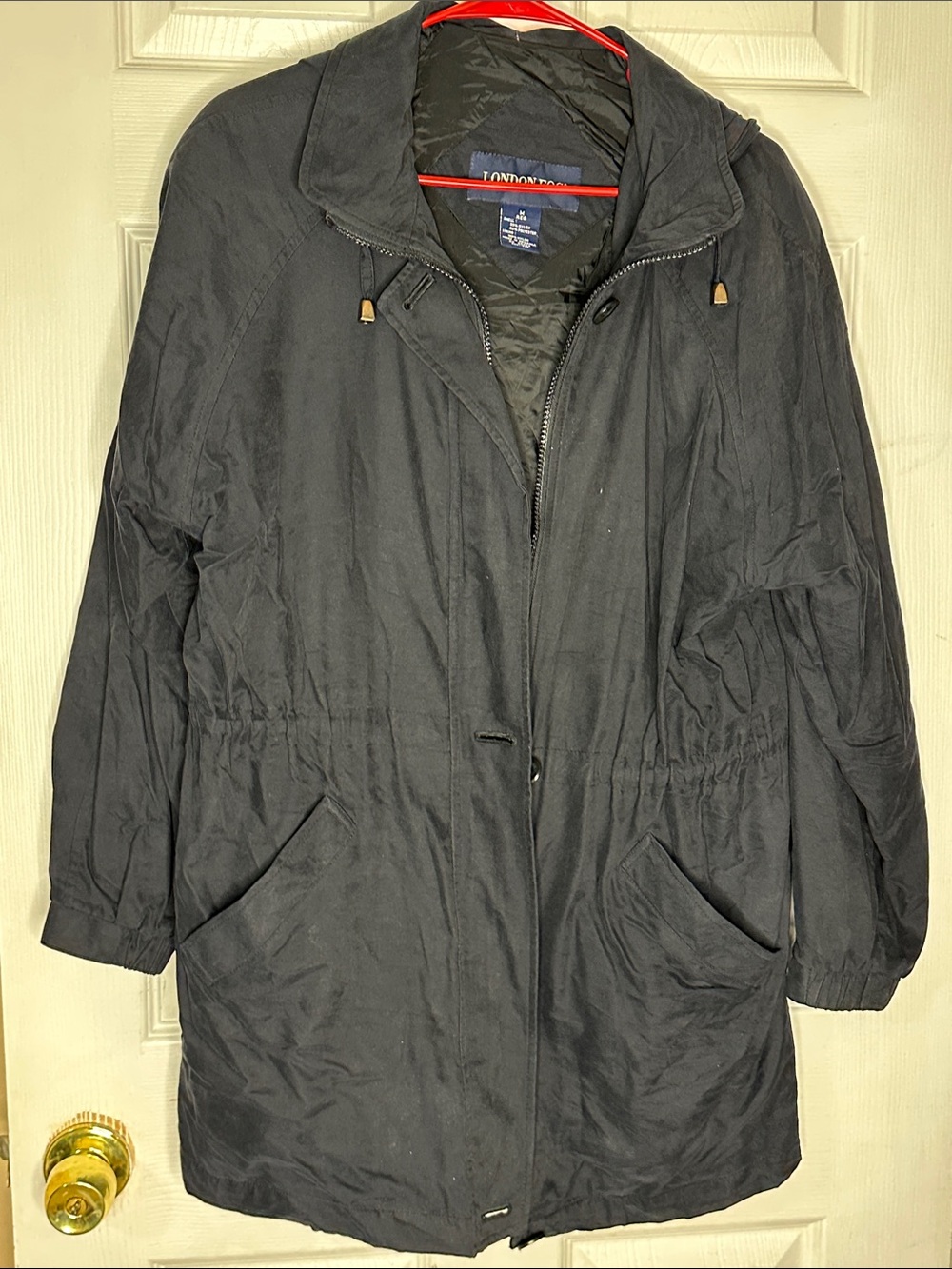 London Fog Black Hooded Trench Coat